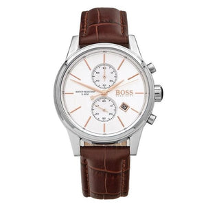 Hugo Boss Jet White Dial Brown Leather Strap Watch for Men - 1513280 Buy Now By Hugo Boss