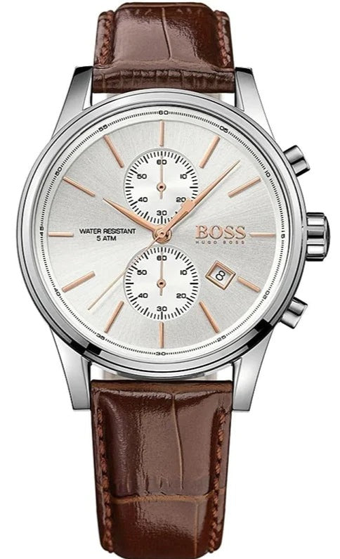 Hugo Boss Jet Chronograph Quartz Silver Dial Brown Leather Strap Watch For Men - HB1513280 Buy Now By Hugo Boss
