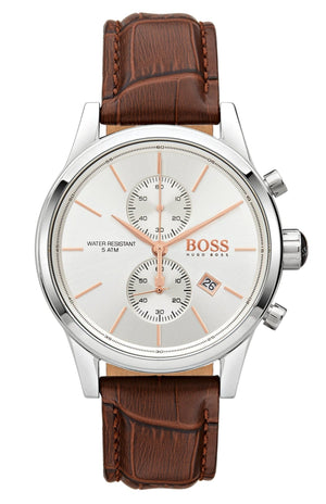 Hugo Boss Jet White Dial Brown Leather Strap Watch for Men - 1513280 Buy Now By Hugo Boss