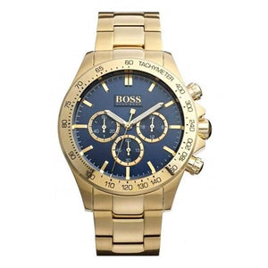 Hugo Boss Ikon Blue Dial Gold Steel Strap Watch for Men - 1513340 Buy Now By Hugo Boss