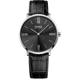 Hugo Boss Jackson Black Dial Black Leather Strap Watch for Men - 1513369 Buy Now By Hugo Boss