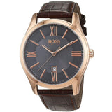 Hugo Boss Ambassador Grey Dial Brown Leather Strap Watch for Men - 1513387 Buy Now By Hugo Boss
