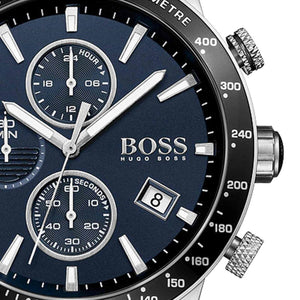 Hugo Boss Rafale Chronograph Blue Dial Black Leather Strap Watch For Men - 1513391 Buy Now By Hugo Boss