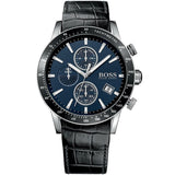 Hugo Boss Rafale Chronograph Blue Dial Black Leather Strap Watch For Men - 1513391 Buy Now By Hugo Boss