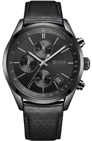 Hugo Boss Grand Prix Black Dial Black Leather Strap Watch for Men - 1513474 Buy Now By Hugo Boss