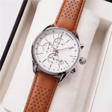 Hugo Boss Grand Prix White Dial Brown Leather Strap Watch for Men - 1513475 Buy Now By Hugo Boss