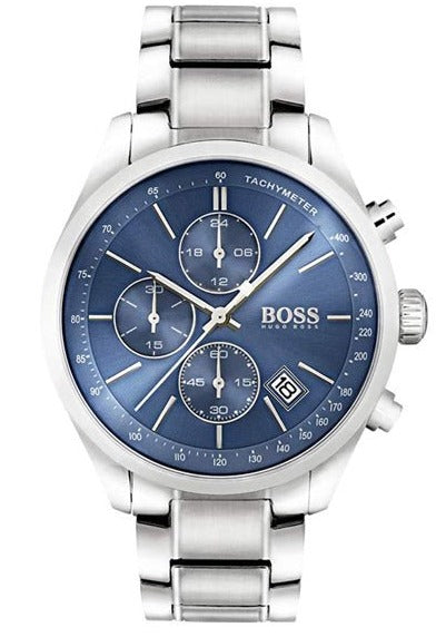 Hugo Boss Grand Prix Blue Dial Silver Steel Strap Watch for Men - 1513478 Buy Now By Hugo Boss