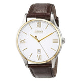 Hugo Boss Classic White Dial Brown Leather Strap Watch for Men - 1513486 Buy Now By Hugo Boss