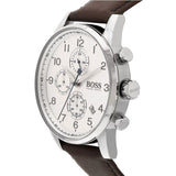 Hugo Boss Navigator White Dial Brown Leather Strap Watch for Men - 1513495 Buy Now By Hugo Boss