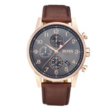 Hugo Boss Navigator Grey Dial Brown Leather Strap Watch for Men - 1513496 Buy Now By Hugo Boss