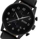 Hugo Boss Navigator Black Dial Black Leather Strap Watch for Men - 1513497 Buy Now By Hugo Boss