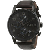 Hugo Boss Navigator Black Dial Black Leather Strap Watch for Men - 1513497 Buy Now By Hugo Boss