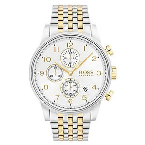 Hugo Boss Navigator White Dial Two Tone Steel Strap Watch for Men - 1513499 Buy Now By Hugo Boss