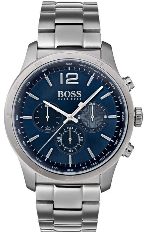 Hugo Boss Professional Chronograph Blue Dial Silver Steel Strap Watch for Men - 1513527 Buy Now By Hugo Boss
