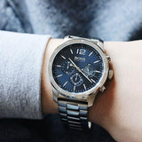 Hugo Boss Professional Chronograph Blue Dial Silver Steel Strap Watch for Men - 1513527 Buy Now By Hugo Boss