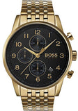 Hugo Boss Navigator Black Dial Gold Steel Strap Watch for Men - 1513531 Buy Now By Hugo Boss