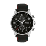 Hugo Boss Navigator Black Dial Black Leather Strap Watch for Men - 1513535 Buy Now By Hugo Boss