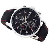 Hugo Boss Navigator Black Dial Black Leather Strap Watch for Men - 1513535 Buy Now By Hugo Boss