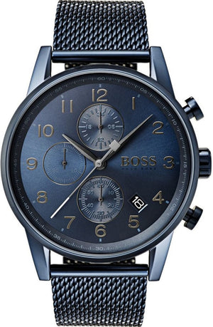 Hugo Boss Navigator Chronograph Blue Dial Blue Mesh Bracelet Watch for Men - 1513538 Buy Now By Hugo Boss