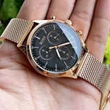 Hugo Boss Companion Chronograph Black Dial Rose Gold Steel Strap Watch For Men - 1513548 Buy Now By Hugo Boss