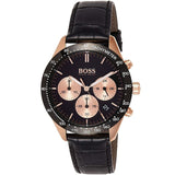 Hugo Boss Talent Chronograph Black Dial Black Leather Strap Watch For Men - 1513580 Buy Now By Hugo Boss