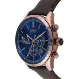 Hugo Boss Grand Prix Blue Dial Brown Leather Strap Watch for Men - 1513604 Buy Now By Hugo Boss