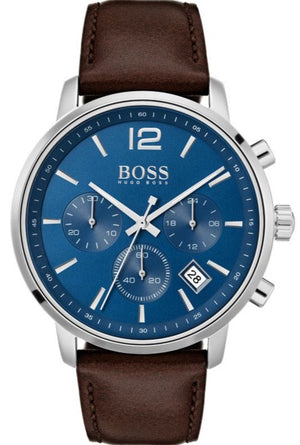 Hugo Boss Attitude Blue Dial Brown Leather Strap Watch for Men - 1513606 Buy Now By Hugo Boss