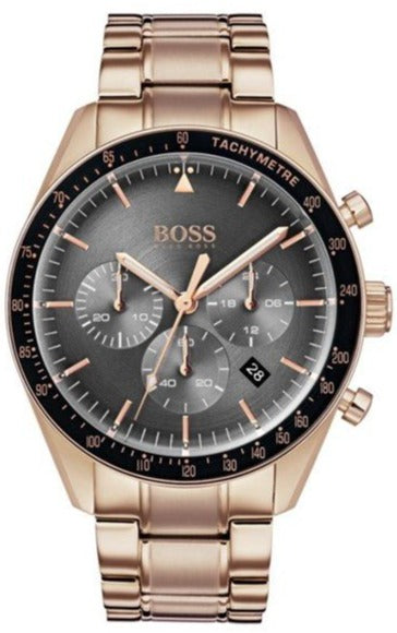 Hugo Boss Trophy Grey Dial Rose Gold Steel Strap Watch for Men - 1513632 Buy Now By Hugo Boss