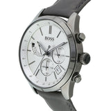 Hugo Boss Grand Prix White Dial Grey Leather Strap Watch for Men - 1513633 Buy Now By Hugo Boss