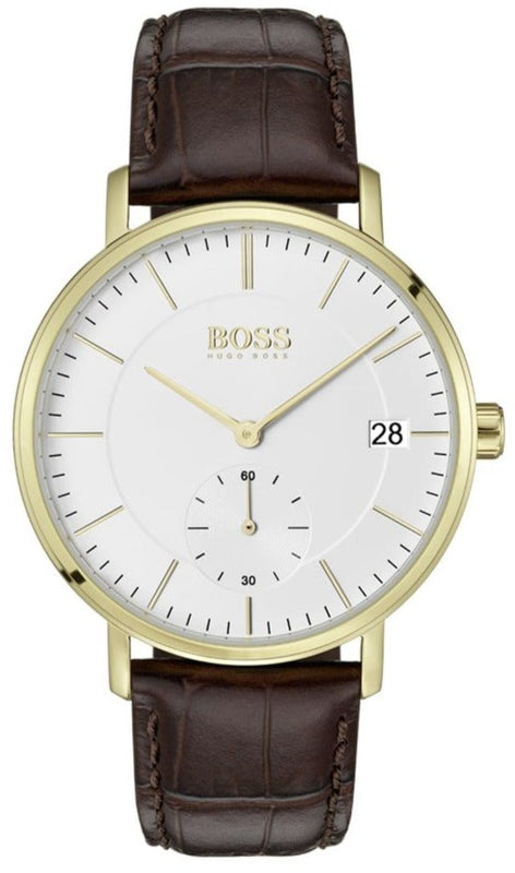 Hugo Boss Corporal White Dial Brown Leather Strap Watch for Men - 1513640 Buy Now By Hugo Boss