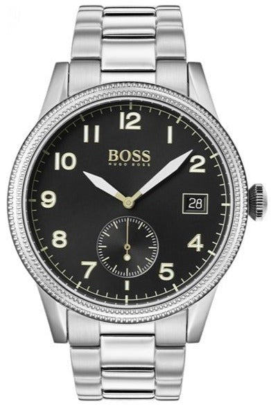 Hugo Boss Legacy Black Dial Silver Steel Strap Watch for Men - 1513671 Buy Now By Hugo Boss