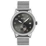 Hugo Boss Legacy Grey Dial Silver Mesh Bracelet Watch for Men - 1513673 Buy Now By Hugo Boss