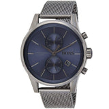 Hugo Boss Jet Blue Dial Gunmetal Mesh Bracelet Watch for Men - 1513677 Buy Now By Hugo Boss