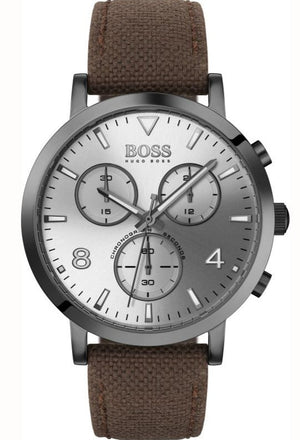 Hugo Boss Spirit White Dial Brown Nylon Strap Watch for Men - 1513690 Buy Now By Hugo Boss