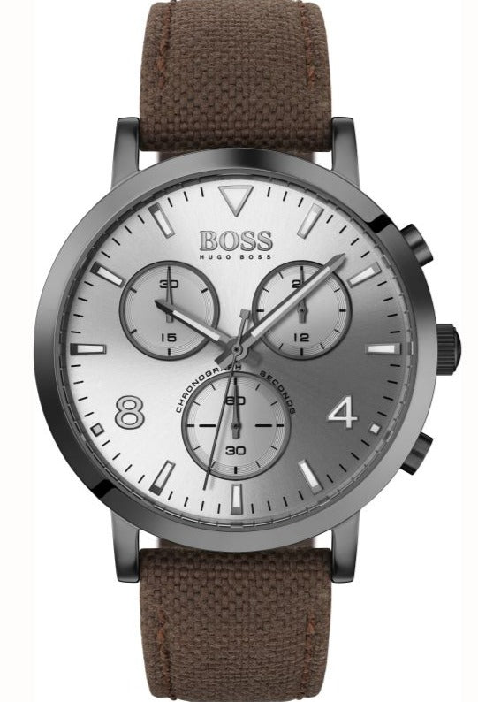 Hugo Boss Spirit White Dial Brown Nylon Strap Watch for Men - 1513690 Buy Now By Hugo Boss