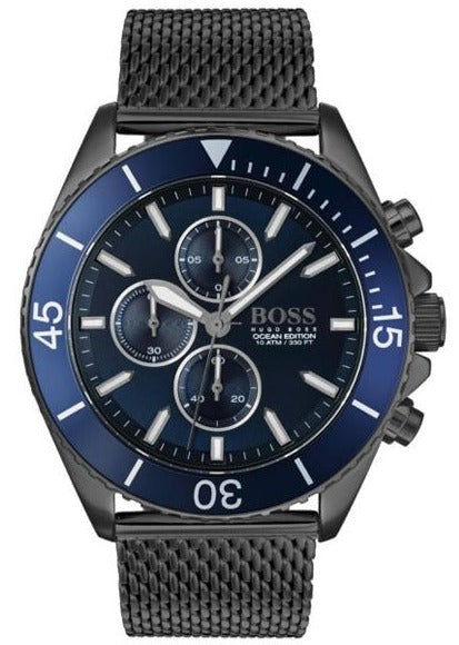 Hugo Boss Ocean Edition Blue Dial Black Mesh Bracelet Watch for Men - 1513702 Buy Now By Hugo Boss