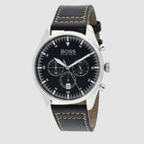 Hugo Boss Pioneer Chronograph Black Dial Black Leather Strap Watch For Men - 1513708 Buy Now By Hugo Boss