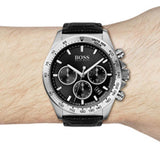 Hugo Boss Hero Chronograph Black Dial Black Leather Strap Watch For Men - 1513752 Buy Now By Hugo Boss