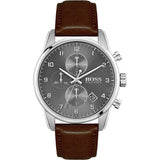 Hugo Boss Skymaster Grey Dial Brown Leather Strap Watch for Men - 1513787 Buy Now By Hugo Boss