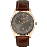 Hugo Boss Ambassador Grey Dial Brown Leather Strap Watch for Men - 1513387 Buy Now By Hugo Boss
