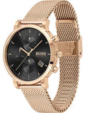 Hugo Boss Integrity Black Dial Gold Mesh Bracelet Watch for Men - 1513808 Buy Now By Hugo Boss