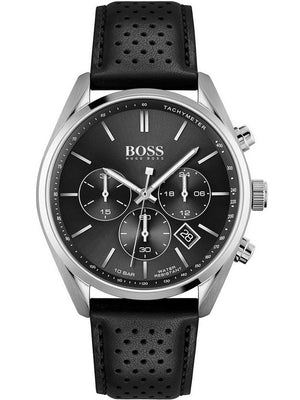 Hugo Boss Champion Black Dial Black Leather Strap Watch for Men - 1513816 Buy Now By Hugo Boss