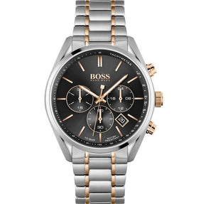 Hugo Boss Champion Chronograph Black Dial Two Tone Steel Strap Watch for Men - 1513819 Buy Now By Hugo Boss