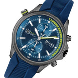 Hugo Boss Globetrotter Blue Dial Blue Silicone Strap Watch for Men - 1513821 Buy Now By Hugo Boss