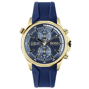 Hugo Boss Globetrotter Blue Dial Blue Silicone Strap Watch for Men - 1513822 Buy Now By Hugo Boss