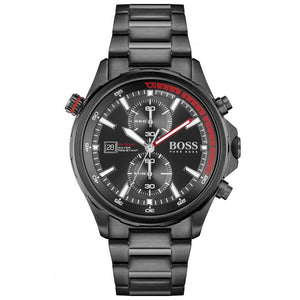 Hugo Boss Globetrotter Black Dial Black Steel Strap Watch for Men - 1513825 Buy Now By Hugo Boss