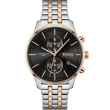 Hugo Boss Associate Chronograph Black Dial Two Tone Steel Strap Watch for Men - 1513840 Buy Now By Hugo Boss