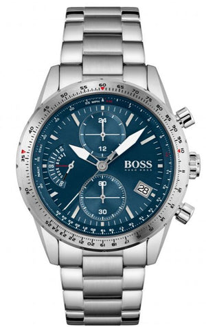 Hugo Boss Pilot Blue Dial Silver Steel Strap Watch for Men - 1513850 Buy Now By Hugo Boss