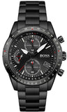 Hugo Boss Pilot Edition Chronograph Black Dial Black Steel Strap Watch for Men - 1513854 Buy Now By Hugo Boss