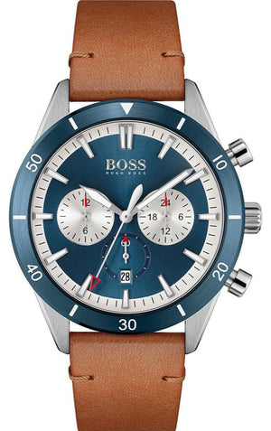 Hugo Boss Santiago Blue Dial Brown Leather Strap Watch for Men - 1513860 Buy Now By Hugo Boss
